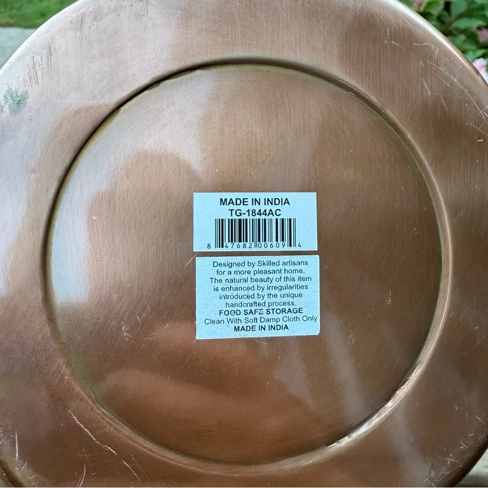 Copper Cookie Canister Made In India Silver Interior New Artisan Cottage Quality